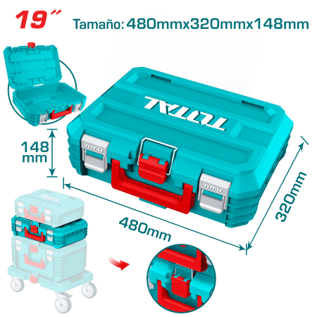 CAJA DE HERRAMIENTAS APILABLE 19'' (480X320X146MM) PP 15KG