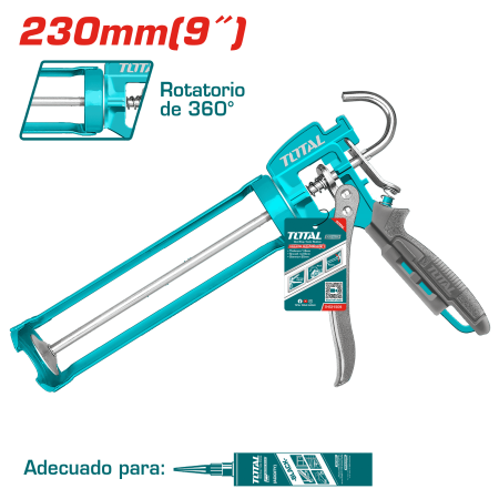 PISTOLA CALAFATEO 230MM(9PULG) D:55MM MANGO ALUMINIO DOBLE EMPUJE