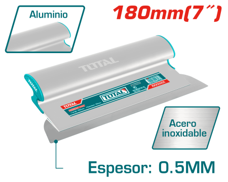 ESPATULA DE EMPASTADO DRYWALL 180MM TH:0.5MM ACERO INOX INDUSTRIAL