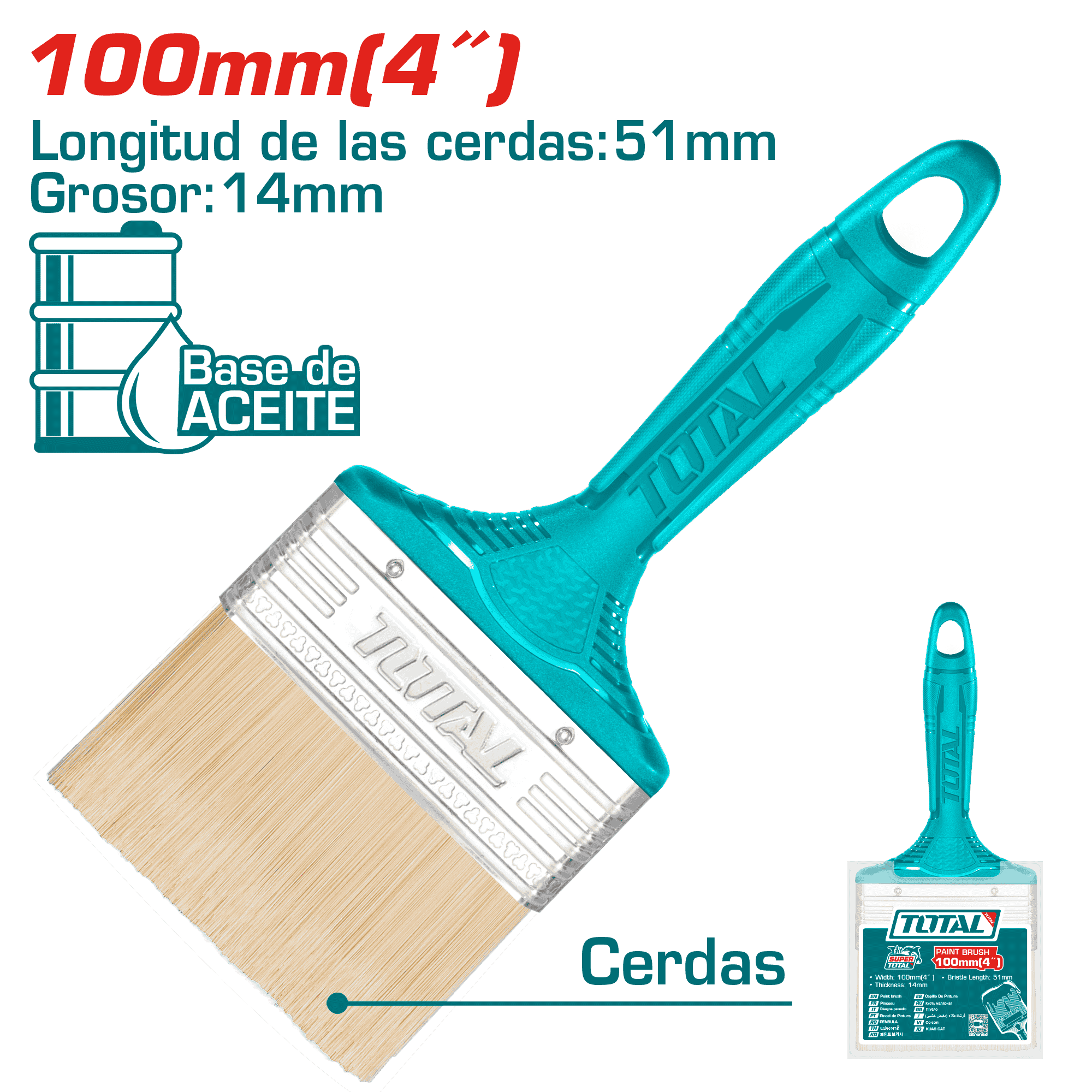 BROCHA P/ESMALTE 100MM (4'') 51X14MM