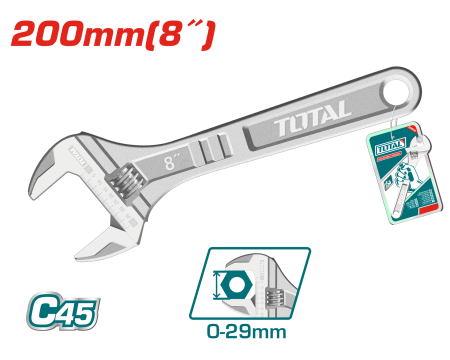 LLAVE AJUSTABLE 200MM 8'' C45 0-29MM