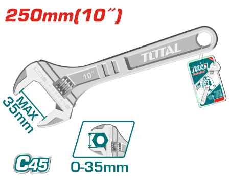 LLAVE AJUSTABLE 250MM 10'' C45 0-35MM