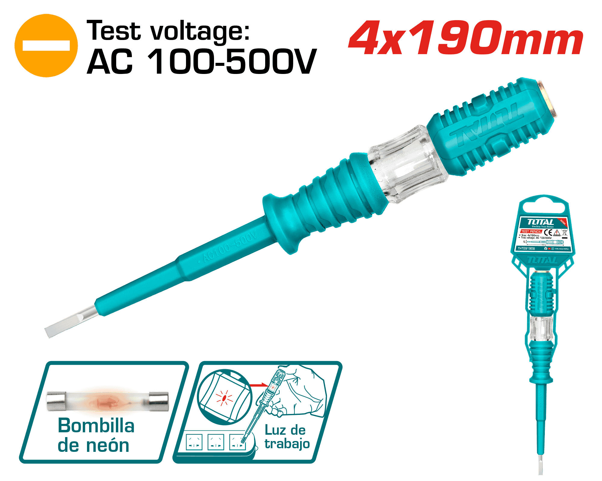 LAPIZ DE PRUEBA VOLTAJE AC 100-500V 4X190MM