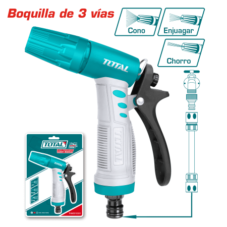 PISTOLA DE AGUA 3 VIAS TPR AGARRE SUAVE