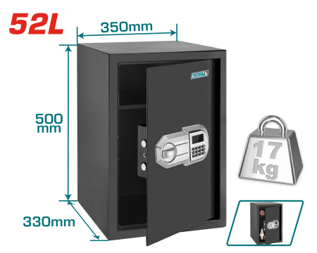 CAJA FUERTE ELECTRONICA 52L 350X330X500MM 17KG