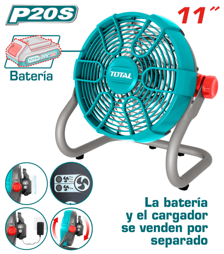 VENTILADOR 20V 11'' 2 VELOCIDADES AJUSTABLE 360º