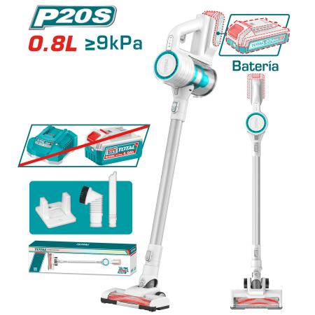 ASPIRADORA VERTICAL LI-ION 20V 0.8L PRESION 9KPA