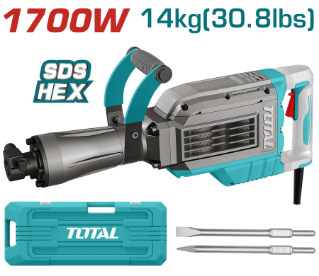 DEMOLEDOR SDS HEX 1700W 2000BPM 60J 14KG +ACC MALETIN INDUSTRIAL