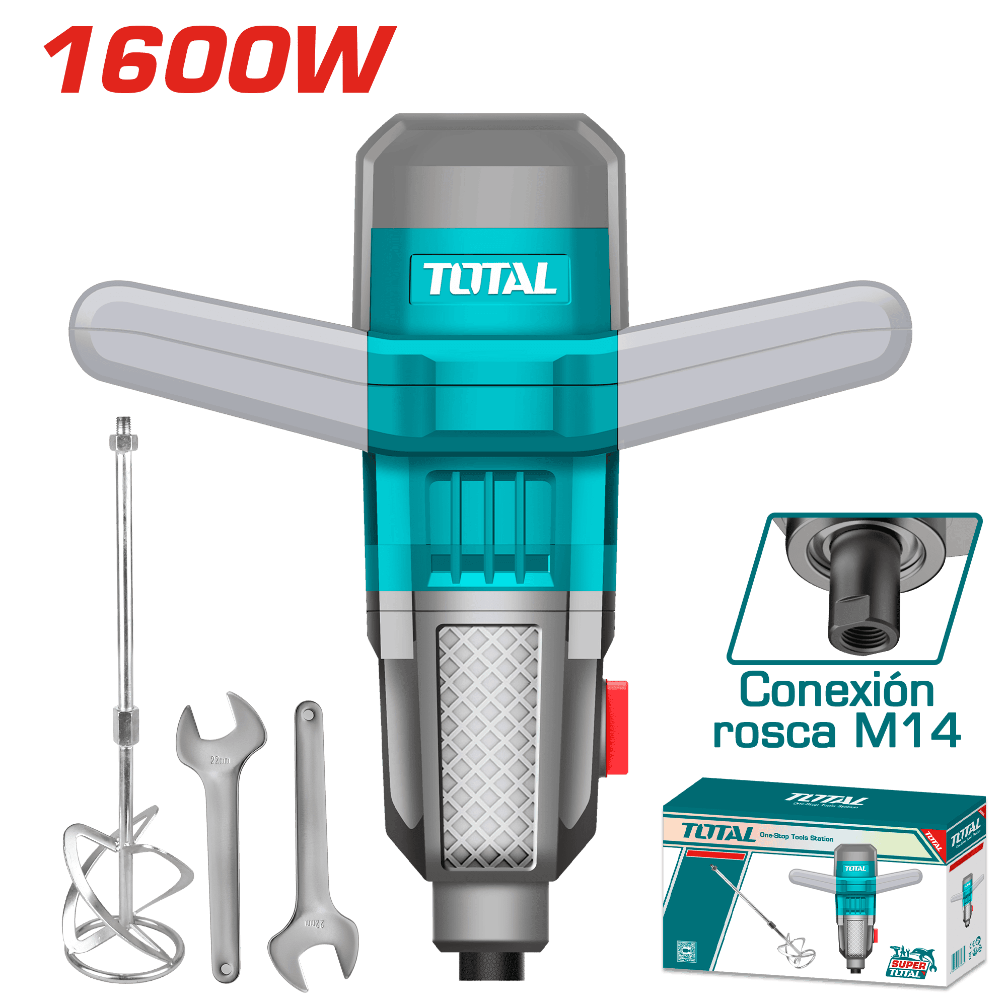 MEZCLADORA 1600W 0-800RPM M14 + ACC INDUSTRIAL