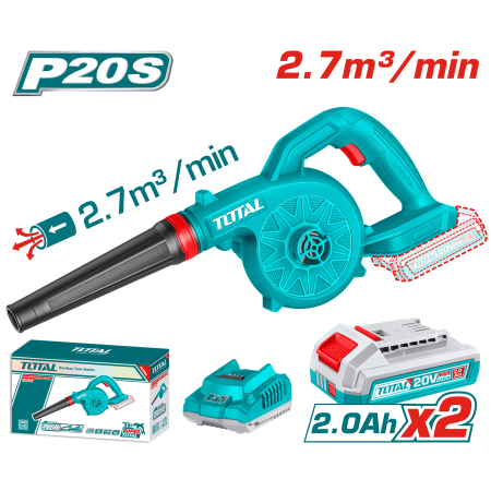 SOPLADORA LI-ION 20V 2.7M3/MIN 18000RPM 2 X 2.0AH
