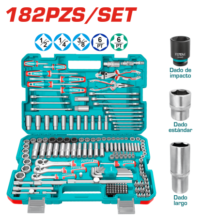 SET 182PCS HERRAMIENTAS DE COMBINACIÓN INC MALETIN INDUSTRIAL