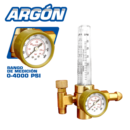 FLUJOMETRO DE ARGON 0-4000 PSI