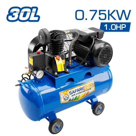 COMPRESORA DE FAJA 30L 1.0HP (0.75KW) 8BAR - AZUL