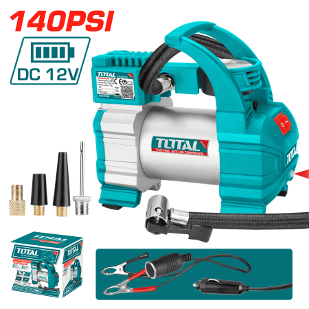 MINICOMPRESORA DC12V 140PSI 35L/MIN CON LED Y ACCESORIOS