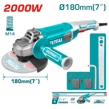 AMOLADORA ANGULAR 07'' 180mm 2000W M14 INDUSTRIAL