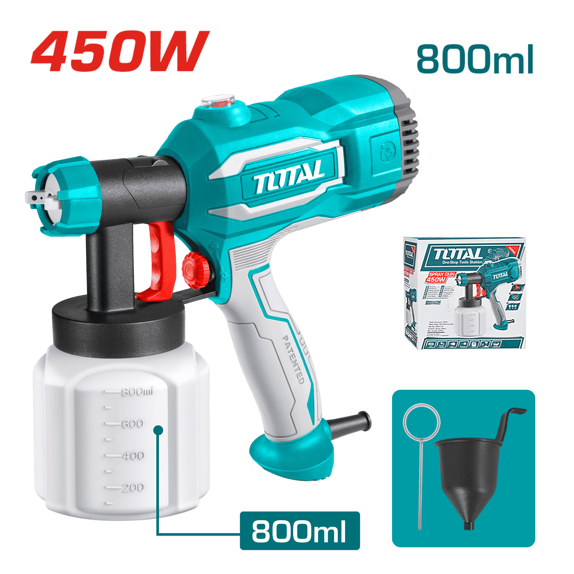 PISTOLA P/PINTAR ELECTRICA 220V 450W 550ML/MIN CAP 800ML INDUSTRIAL
