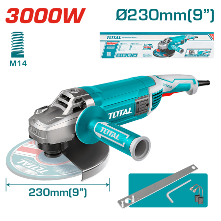 AMOLADORA ANGULAR 09'' 230mm 3000W M14 6300RPM INDUSTRIAL