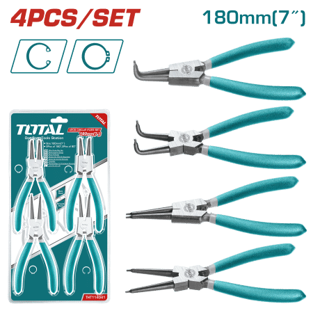 SET DE ALICATES CIRCLIP 4 PCS ACERO AL CARBONO