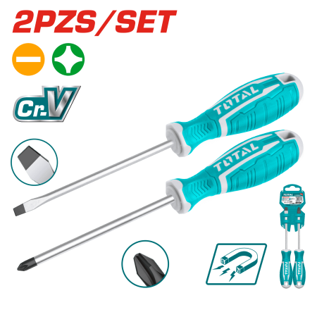 SET DESTORNILLADORES 2PCS CR.V SL6.5+PH2 125MM MAG.