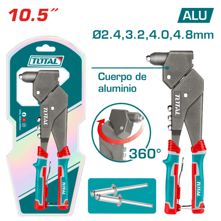REMACHADORA ALUMINIO 10.5PULG 2.4/3.2/4.0/4.8MM REM.AL GIRO 360 INDUSTRIAL