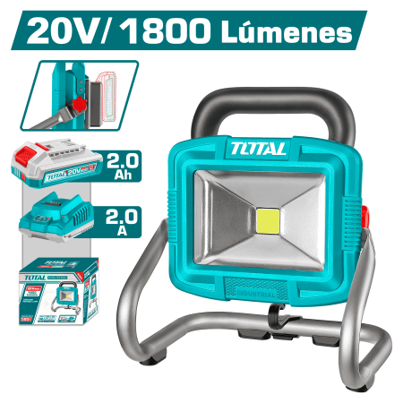LAMPARA PORTATIL LED 20V 20W 1X2.0AH 1800LUMENS