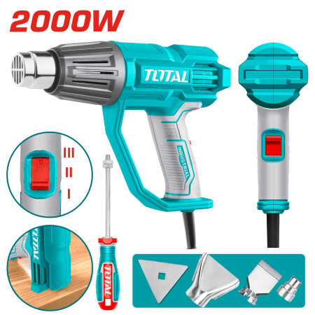 PISTOLA DE CALOR 2000W 450L/MIN 50/450/550C (3 NIVELES) INDUSTRIAL
