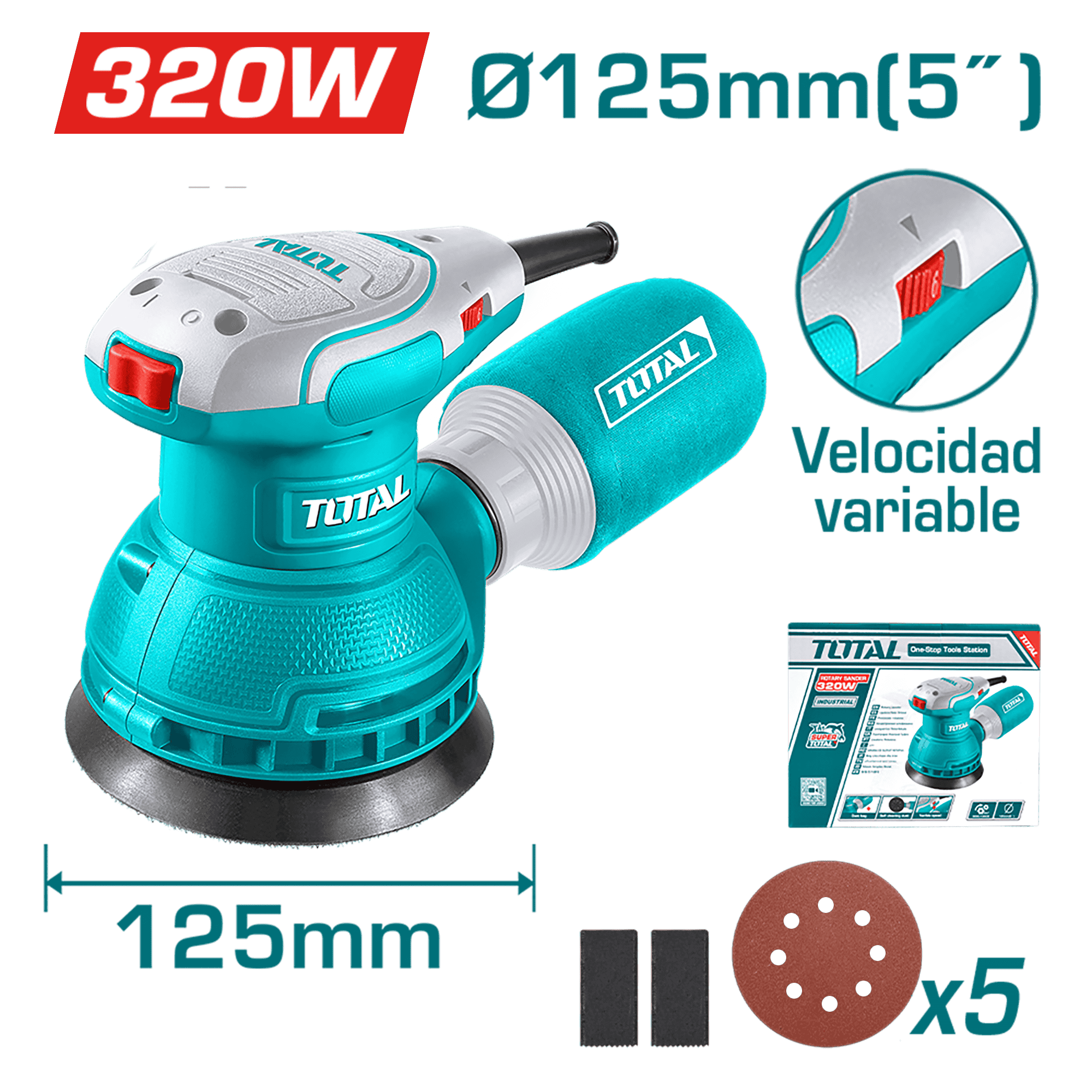 LIJADORA ROTATIVA 320W 13000RPM 125MM