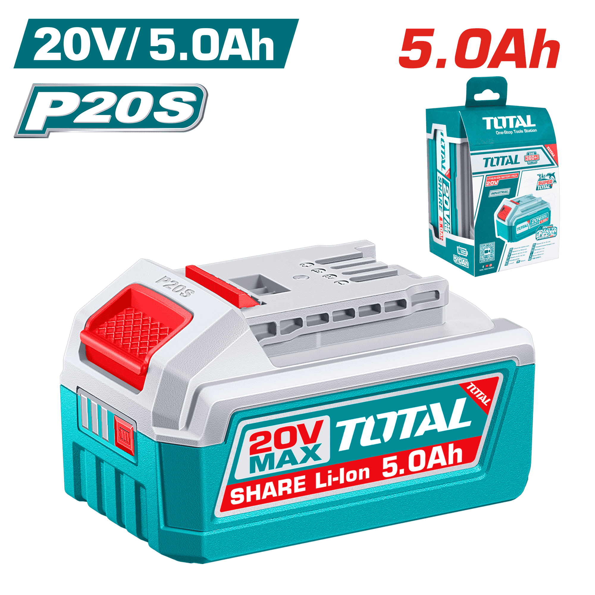 BATERIA LI-ION 20V 5.0AH C/INDICADOR LED INDUSTRIAL