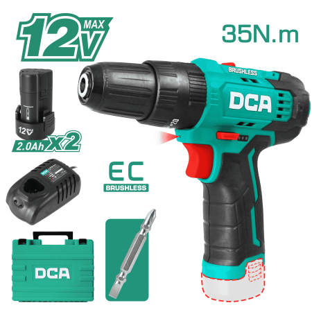 TALADRO PERCUTOR 12V BRUSHLESS 10MM 35N.M 20+2 B:2.0AHX2