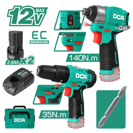 COMBO ATORNILLADOR 250W + TALADRO230W B:2.0AHX2