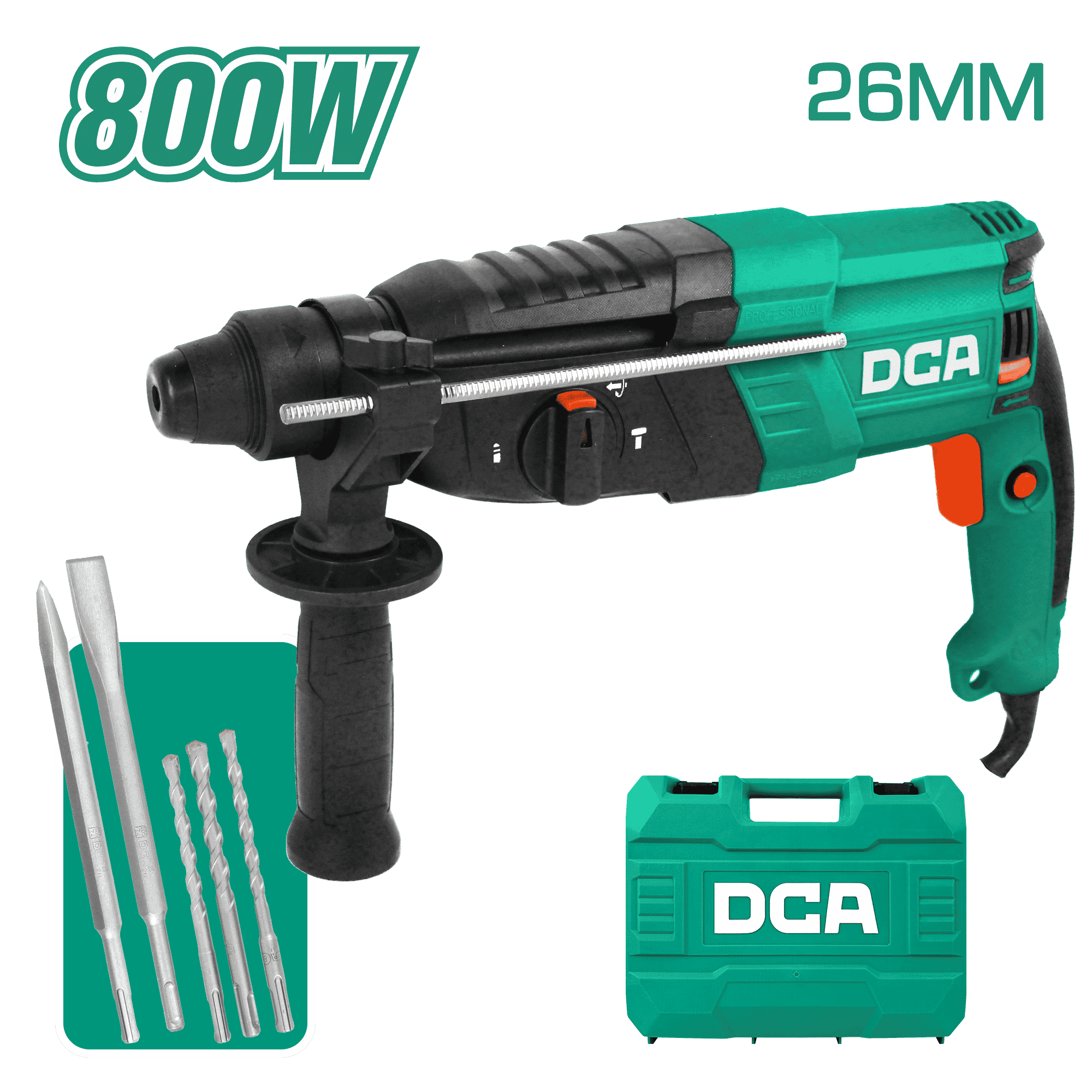 ROTOMARTILLO 26MM 800W 2.7J 0-1250RPM 0-4200BPM +MALETIN