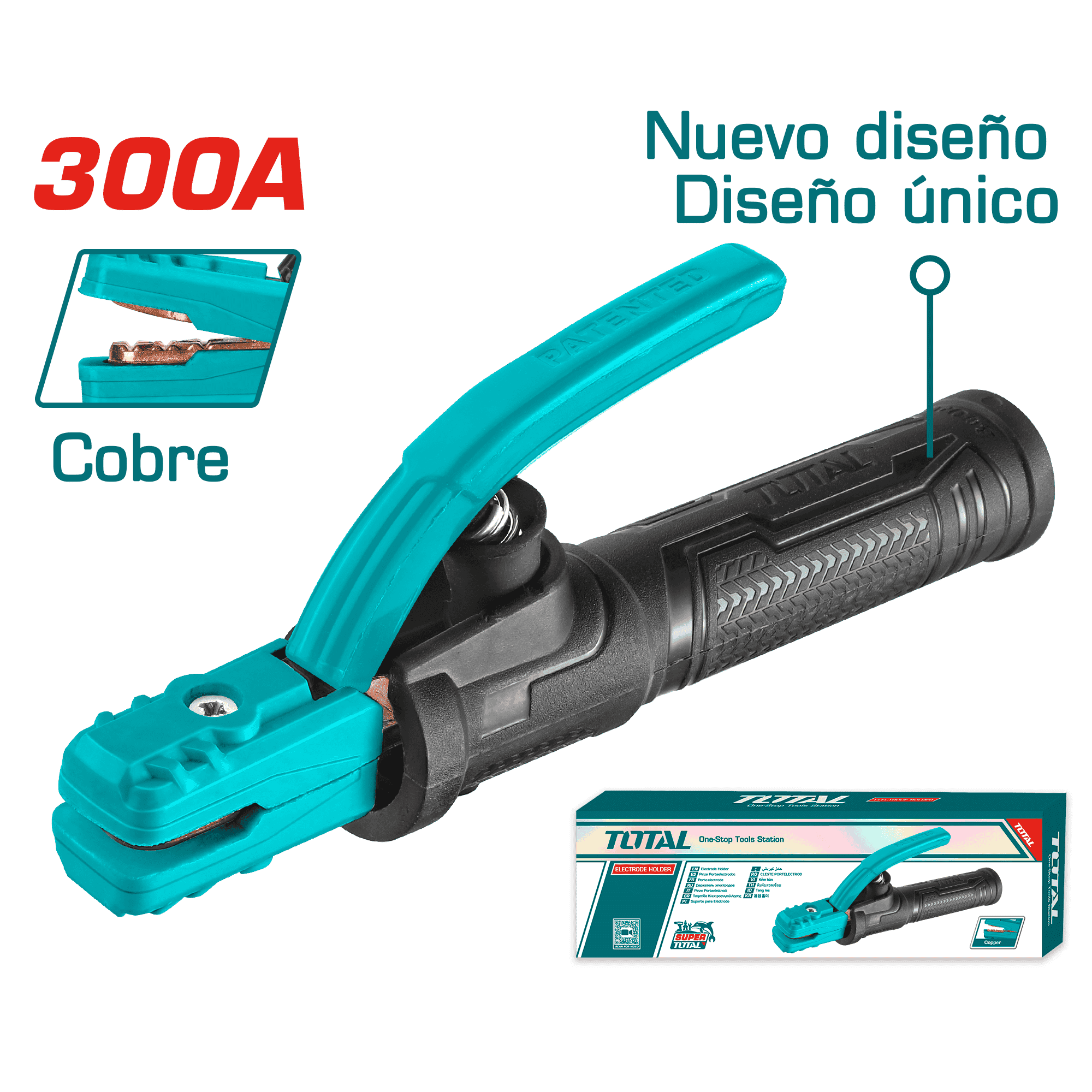 PORTA ELECTRODO 300A MMA COBRE DISEÑO EXCLUSIVO