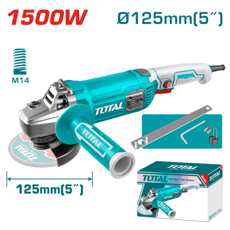 AMOLADORA ANGULAR 05'' 125mm 1500W M14 9300RPM MANGO LARGO INDUSTRIAL