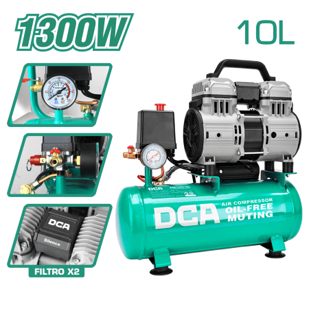 COMPRESORA OIL-FREE 1300W 2850/MIN 8BAR 78L/MIN 10L