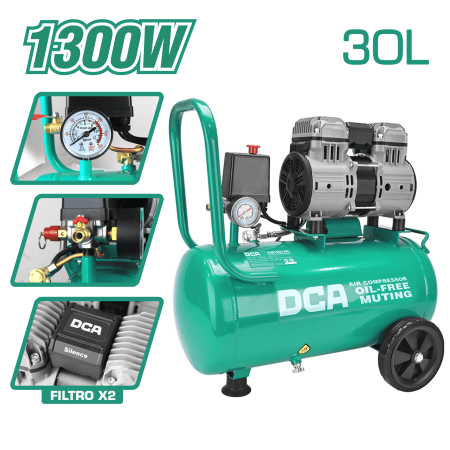 COMPRESORA OIL-FREE 1300W 2850/MIN 8BAR 78L/MIN 30L