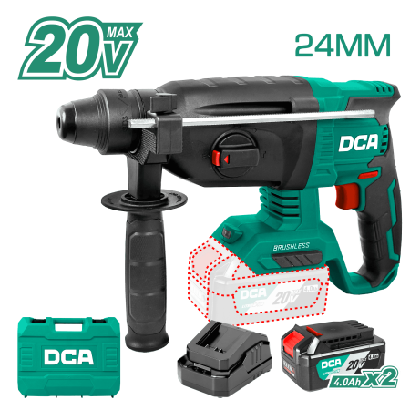 ROTOMARTILLO 20V 500W 24MM 2.8J 2X4.0AH