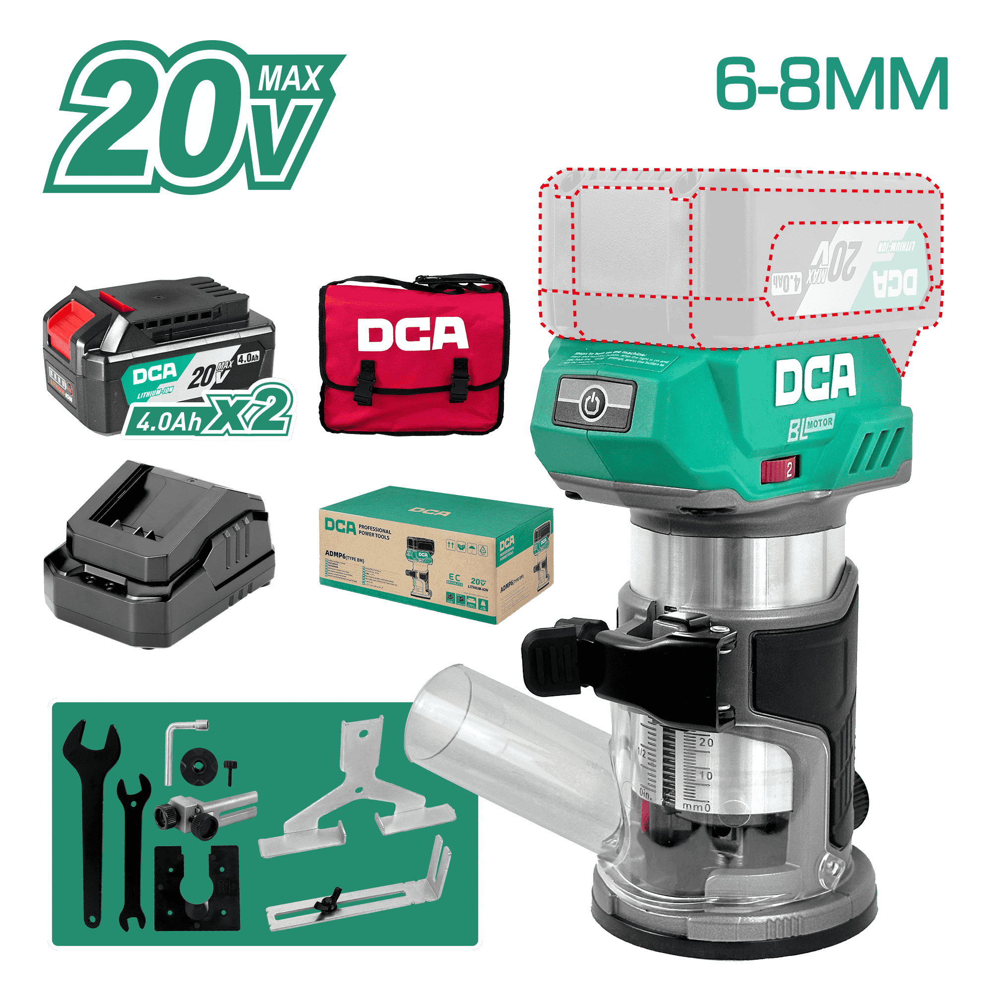 CANTEADORA 20v 10000-30000RPM 6-8MM