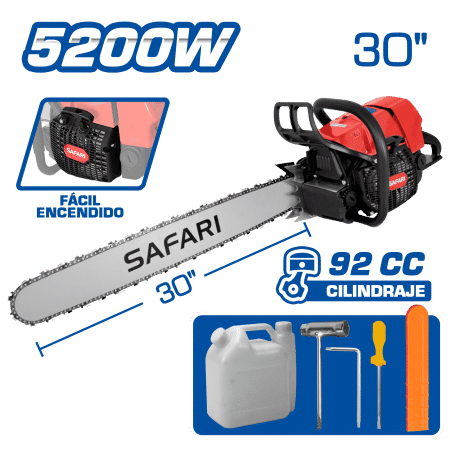 MOTOSIERRA GASOLINERA 92CC 5200W M:2-TIEMPOS ESP: 30” + ACC