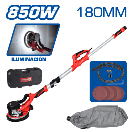 LIJADORA DE DRYWALL EXTENDIDA 850W 1600RPM 220MM LED BMC