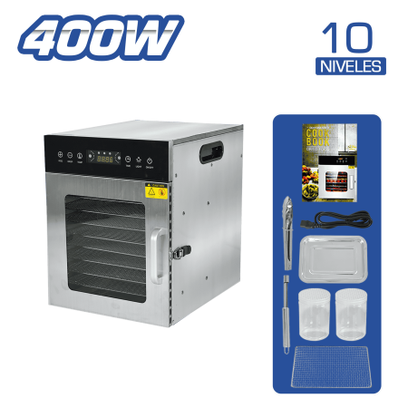 DESHIDRATADOR ACERO INOX 400W 10 NIVELES
