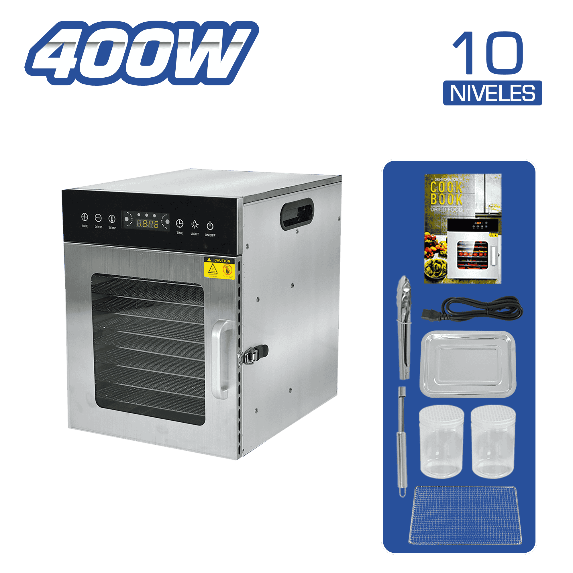 DESHIDRATADOR ACERO INOX 400W 10 NIVELES