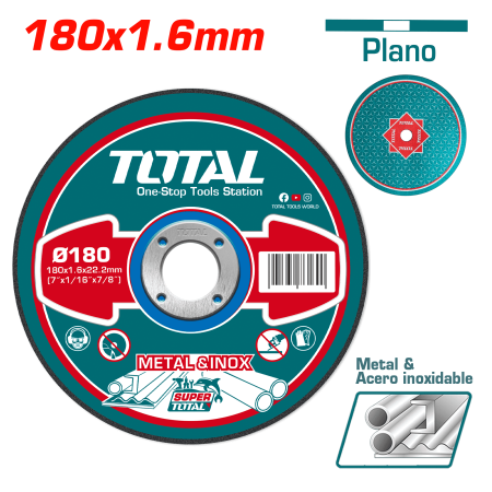 DISCO ABRASIVO/CORTE P/METAL 180X1.6X22.2MM
