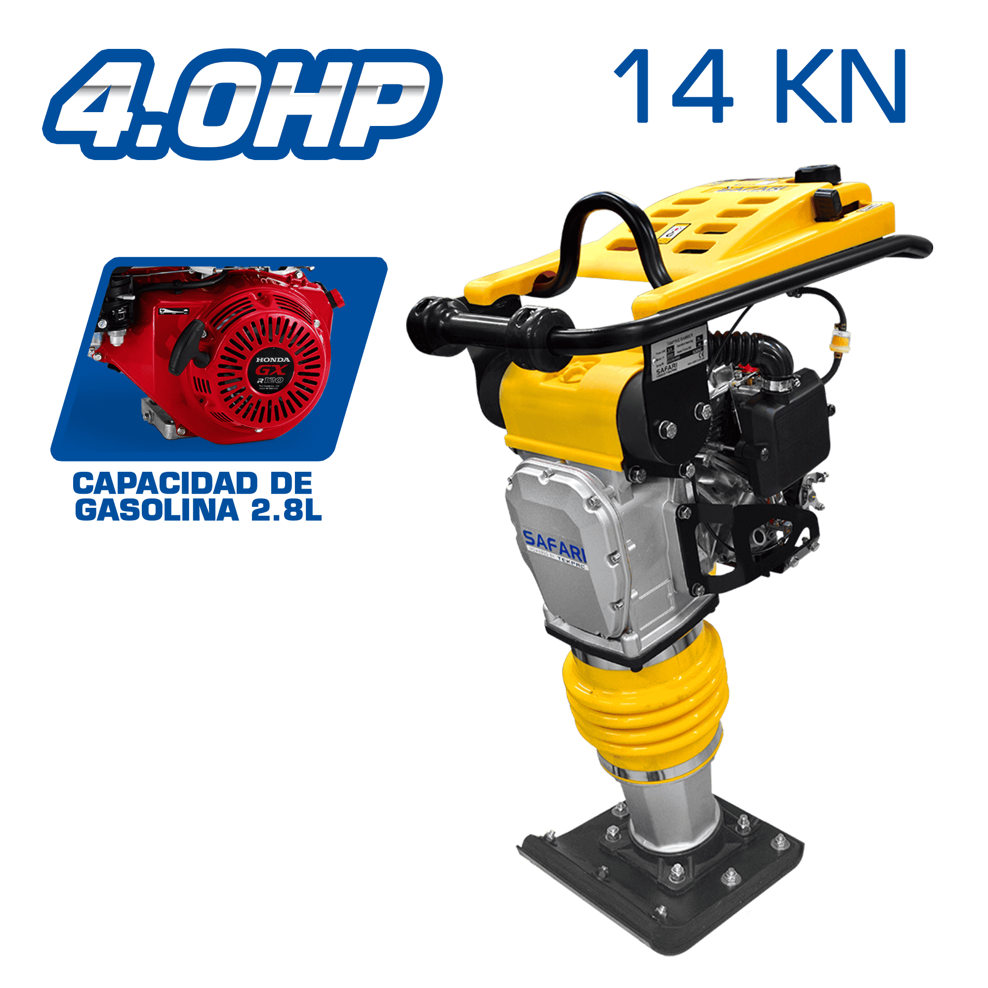 APISONADOR 4.0HP 14KN C/MOTOR HONDA GXR120 ESPECIALIZADO C/CUBIERTA
