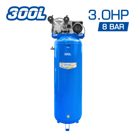 COMPRESORA VERTICAL 300L 3.0HP 220V 8BAR – AZUL