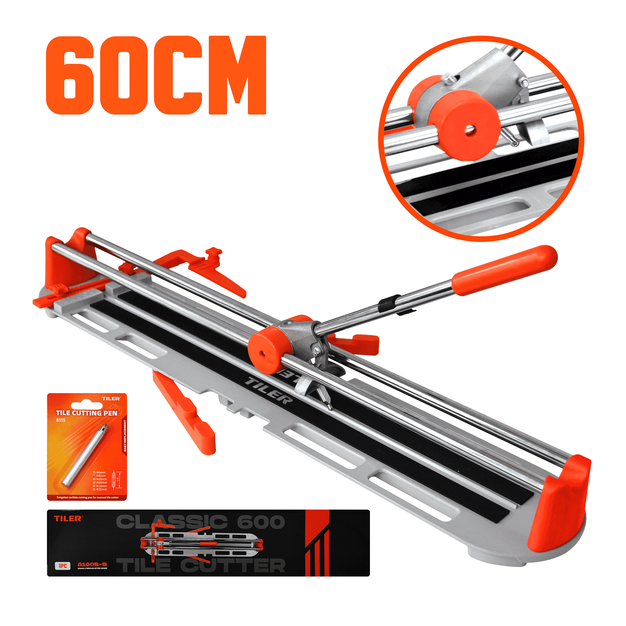 CORTA MAYOLICA SEMI PROF 60CM BASE-AL+ABS MAX:12MM