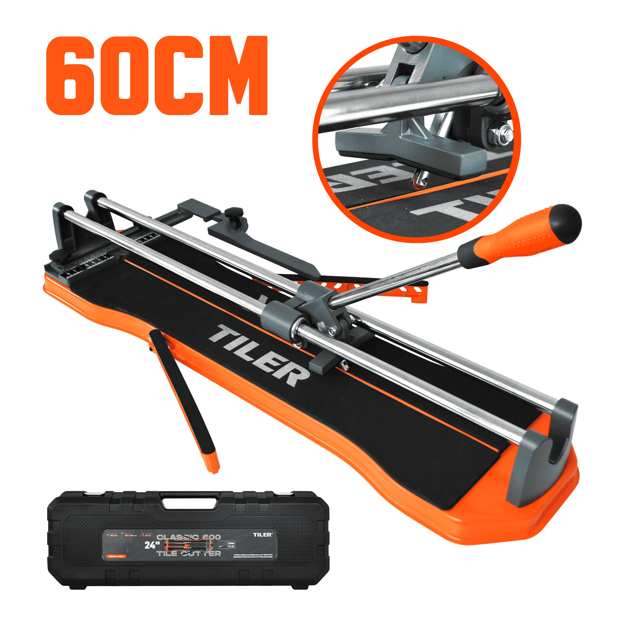 CORTA MAYOLICA PROF 60CM MAX:14MM BASE ACERO: 1.8MM MANGO TPR + MALETIN BMC