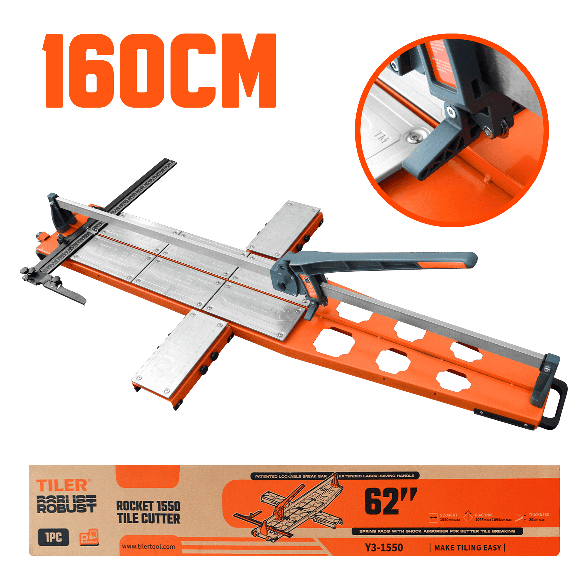 CORTA MAYOLICA TOP-INDUSTRIAL 1.6M MAX:16MM RIEL:15MM BASE 300MM CORTE SUAVE