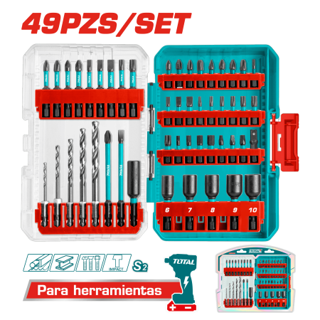SET DE PUNTAS PARA DESTORNILLADOR DE IMPACTO 49PZS INDUSTRIAL