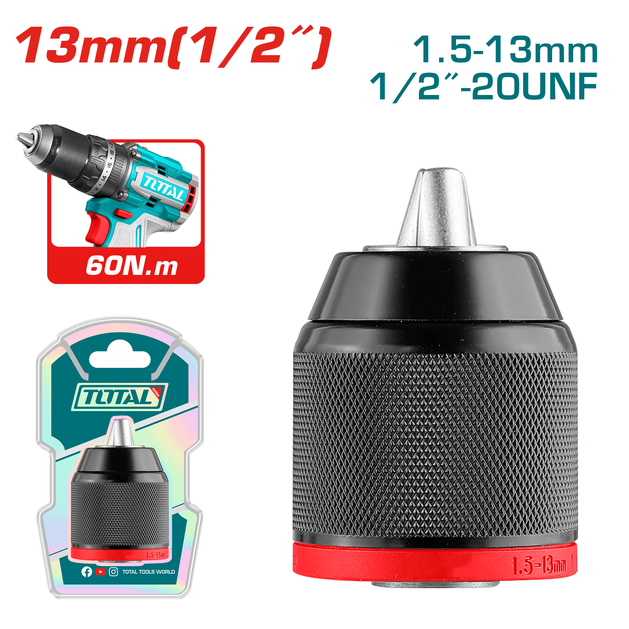 MANDRIL DE IMPACTO 13MM SIN LLAVE