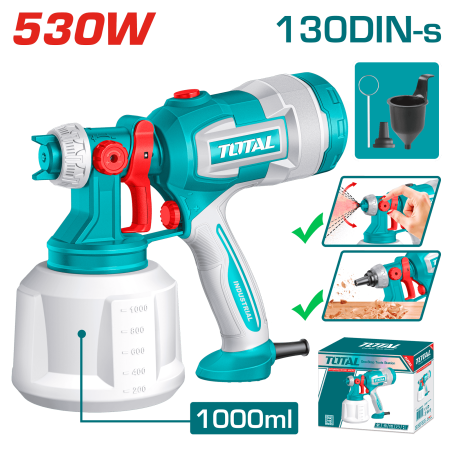 PISTOLA P/PINTAR HVLP ELECTRICA 530W 130DIN-S 410ML/MIN 1000ML INDUSTRIAL